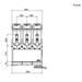 Crathco Model No. Frosty 3 frozen granita dispenser front dimensions