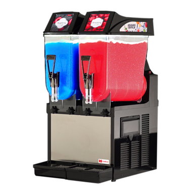 Crathco FROSTY 2 slushy machine with red and blue slushy