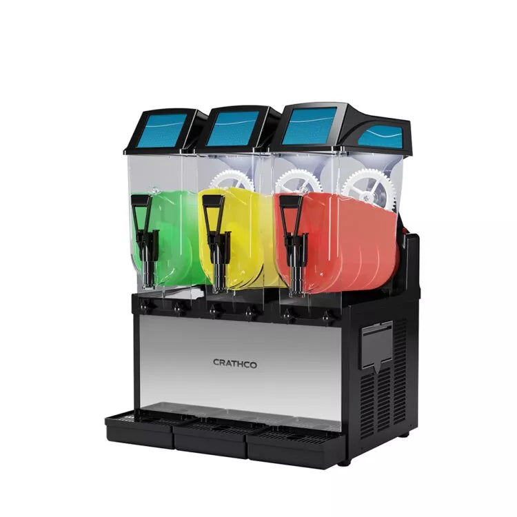 Crathco FROSTY 3 slushy machine with green orange and yellow slushy