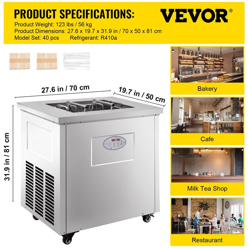 VEVOR Commercial Popsicle Machine 40 pcs specs