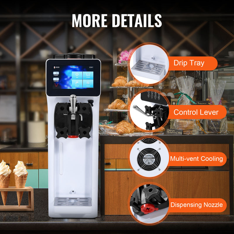 VEVOR Soft Serve 10.6QTpH 1 Ice Cream Machine details