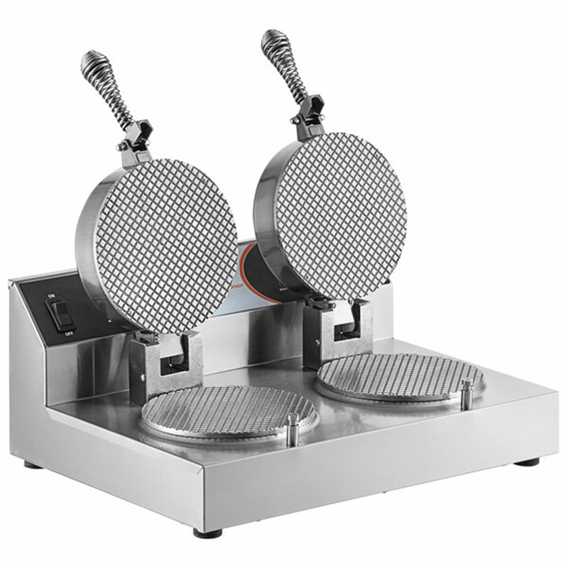 Nemco 7030A-2 commercial dual waffle cone baker - open grid view