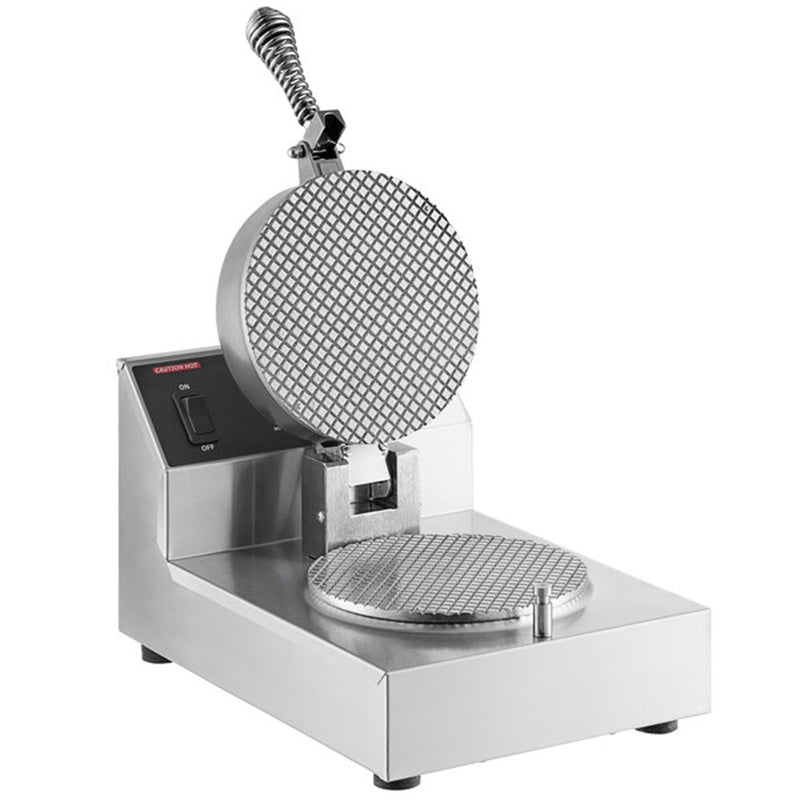 Nemco 7030A commercial single waffle cone baker - open grid view