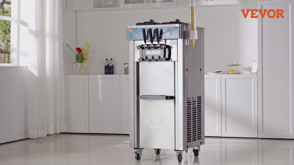 VEVOR Soft Serve 5.3 7.4 GpH 2200W Ice Cream Machine video